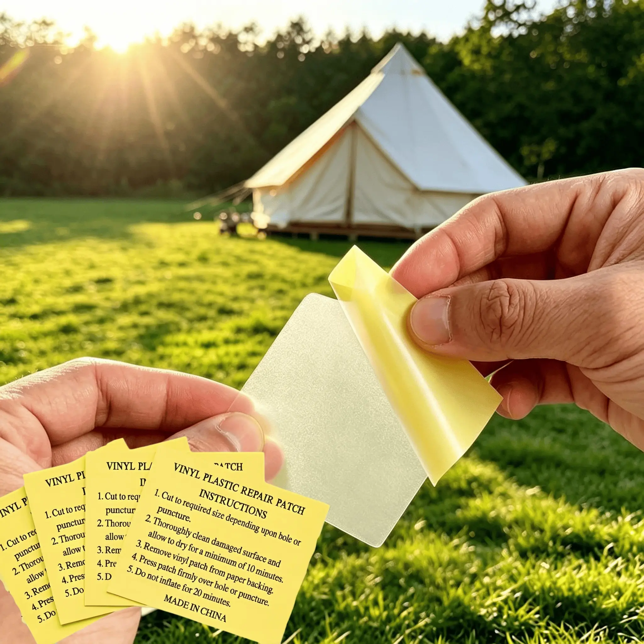 15 Piece Repair Patches, PVC Material, Portable Frosted Transparent Patch, Tent, Inflatable Swim Ring, Sleeping Bag Outdoor Repair Kit