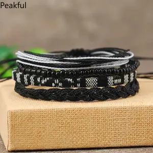 4/24 Pcs Boho Surfer Friendship Bracelets & Anklets for Women & Men, Colorful Braided String Set, Waterproof & Adjustable for Summer Beach