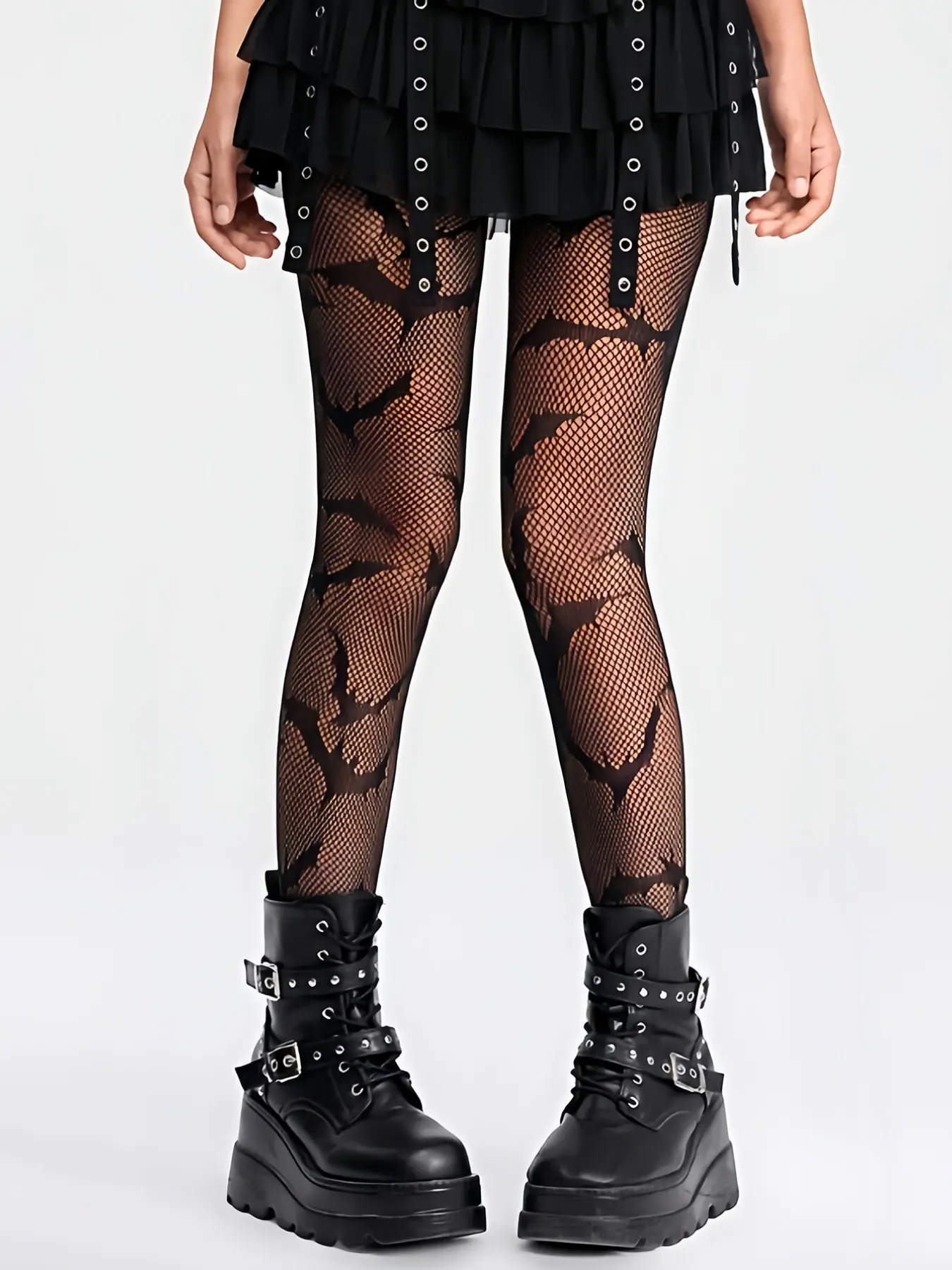 Bat Pattern Women's Pantyhose, Sexy Mesh Lace Stockings, Slim-Fitting, Elegant, Perfect for Daily Wear, Valentine's Day, Halloween Party