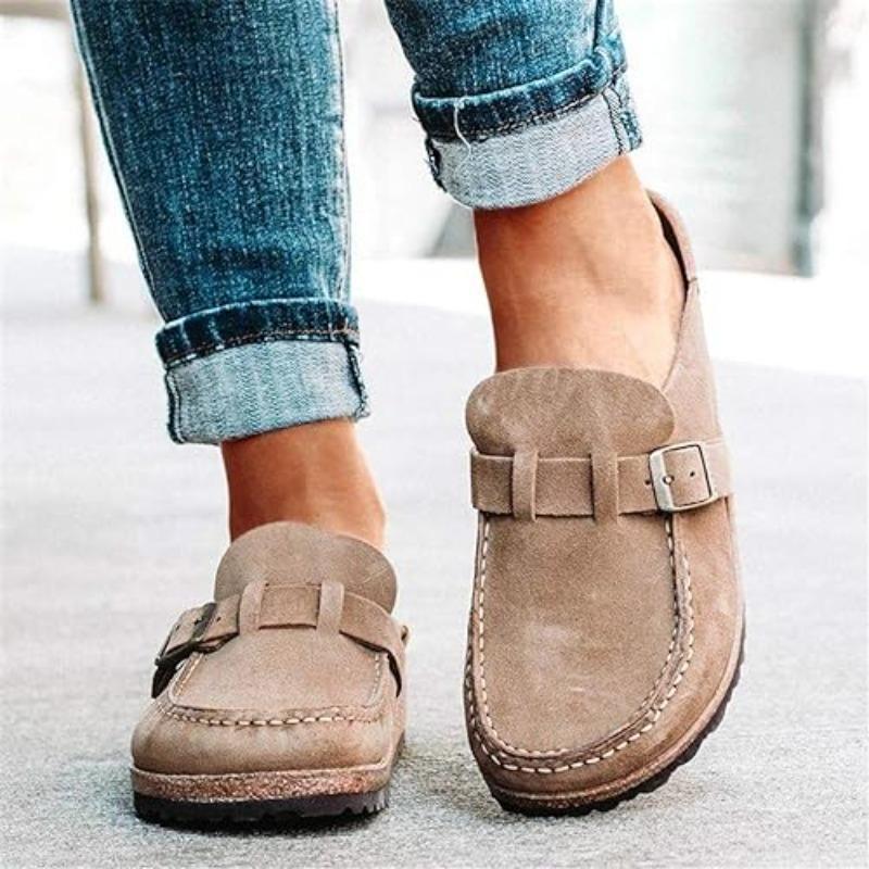 (New)2025 new fashionable women's shoes suede soft leather classic cork shoes anti slip slippers waterproof mule home sandals soft top shoelaces arch support (New)2025 new fashionable women's shoes suede soft leather classic cork shoes anti slip slippers waterproof mule home sandals soft top shoelaces arch support