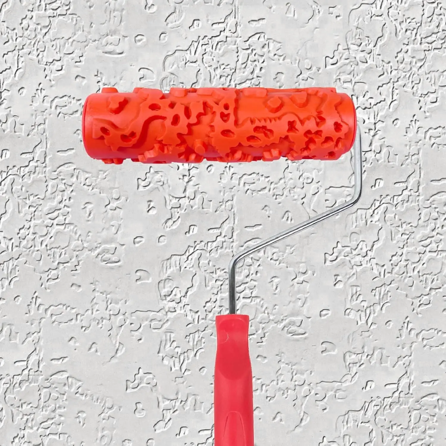7"DIY Patterned Paint Roller Decorative Art Texture Roller Embossing Texture Rubber Roller Painting Supplies Pattern Art Texture Tools for Household Wall Painting BK323R