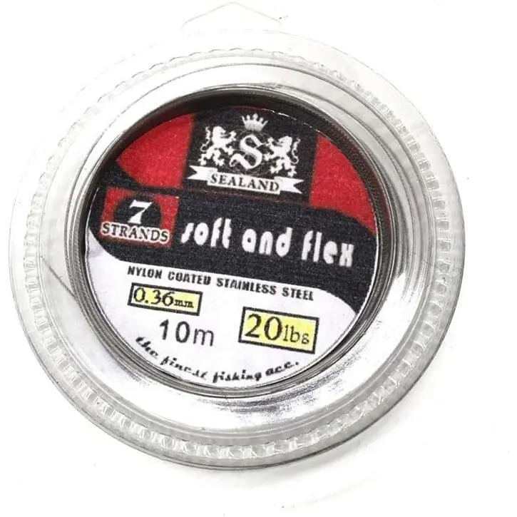 Fishing Leader Wire, 5LB-200LB 7-Strand Nylon-Coated Stainless Steel with Crimp Sleeves, 32.8 ft, 32.8 Feet