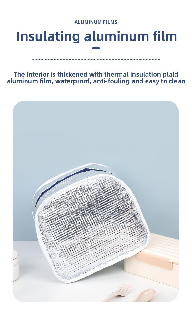 New simple lunch bag with large capacity, stylish portable lunch bag for outings, factory-made aluminum foil thickened insulated lunch bag