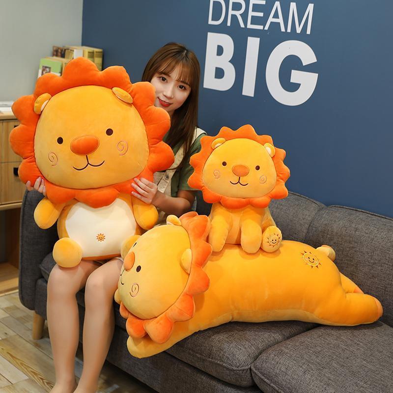 1pc 35/50cm Lovely Smile Lion Plush Toys Cartoon Sunshine Lion King Pillow Stuffed Soft Animal Cushion for Children Girls Gifts