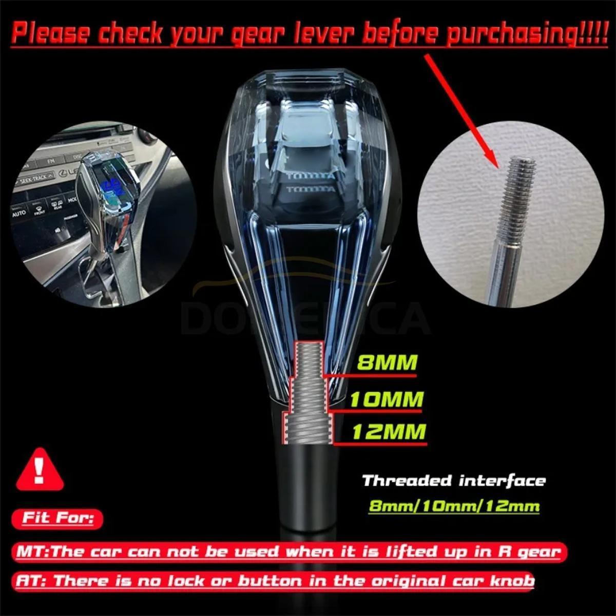Crystal Automatic Gear Shift Knob with Rechargeable LED Light, Universal Car Interior Accessory for Toyota, Lexus, Mazda, Mitsubishi, Volkswagen and Kia, Car Accessories, Automotive # GLOBAL PICKS