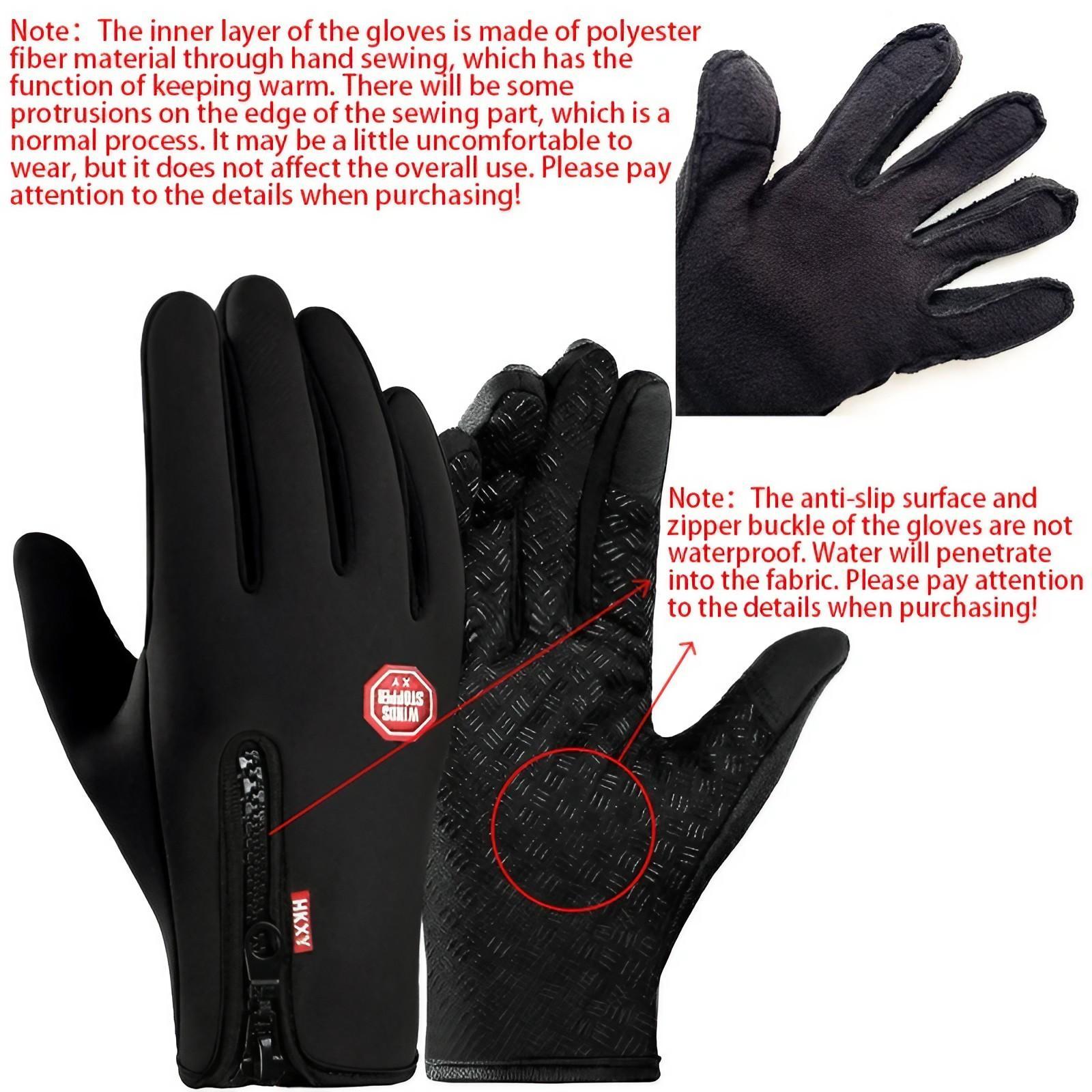 Winter Warm Gloves, 1 Pair Men's and Women's Outdoor Cycling Gloves, Waterproof & Windproof Touch Screen Gloves, Outdoor Warm Sports Gloves for Sports, Travel