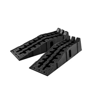 GAOMON Low Profile Plastic Car Ramps, 2 Pack - 12000lbs Capacity - 8.6" Lift Height - 17° Incline - Anti-Slip, Stackable, with Handles for Oil Change & Maintenance - Black, 5T