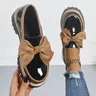 Women's Loafers Flat Spring Autumn 2026 New Arrival, Multiple Colors Bowknot Versatile British Style Small Leather Shoes, Casual PU Leather PVC Sole