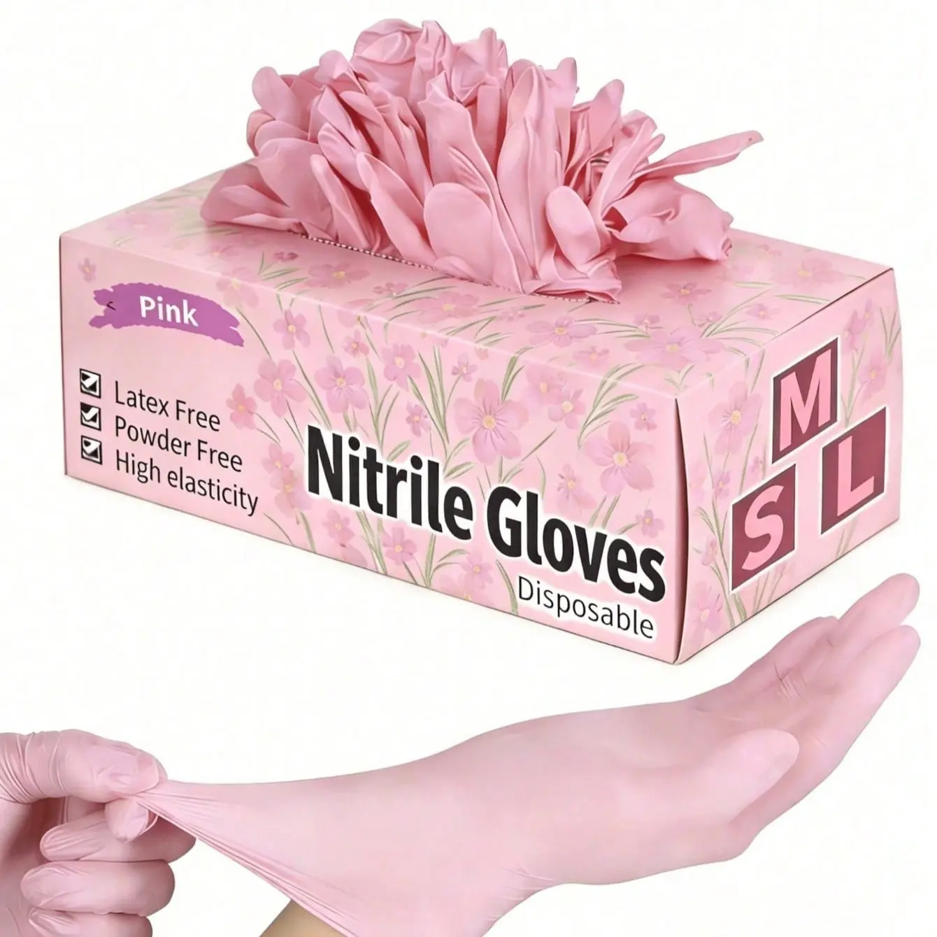 Disposable Nitrile Gloves, S/m/l Sizes, Powder-Free, Latex-Free, Ideal for Home Cleaning, Car Cleaning, Hair Salon, DIY, Pet Bathing