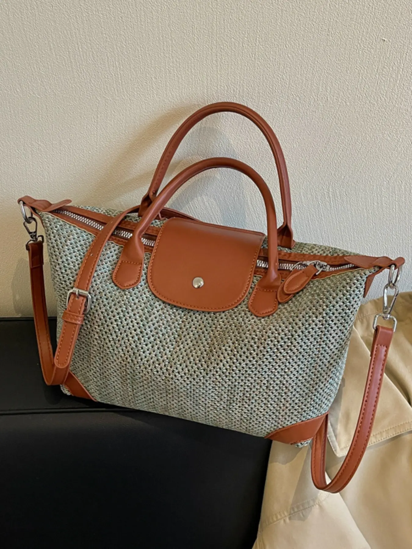 Vintage Elegant Plaid Checkered Women's Bag, Stylish Patchwork Handbag, Single Shoulder Crossbody Bag, Commute Travel Party Purse