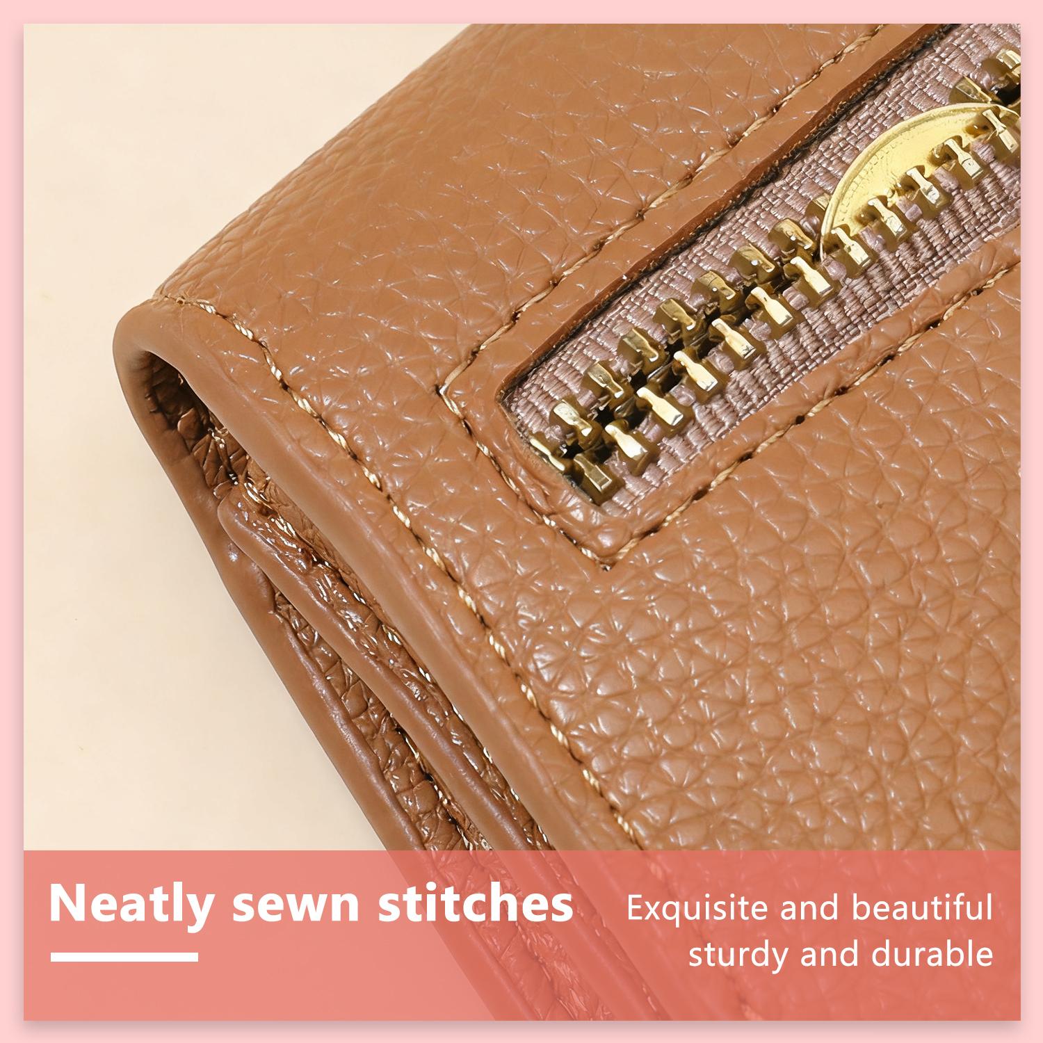 Womens Short Wallet RFID Blocking Small  Wrist Strap Wallets Woman Credit Card Holder Trifold Ladies Wallets with Coins Zipper Pocket,Christmas Gifts