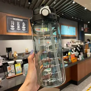 Large Capacity Water Bottle 1500ML/2000ML, Portable Plastic Hydration Flask for Women, Travel Outdoor Sports Gym School Use