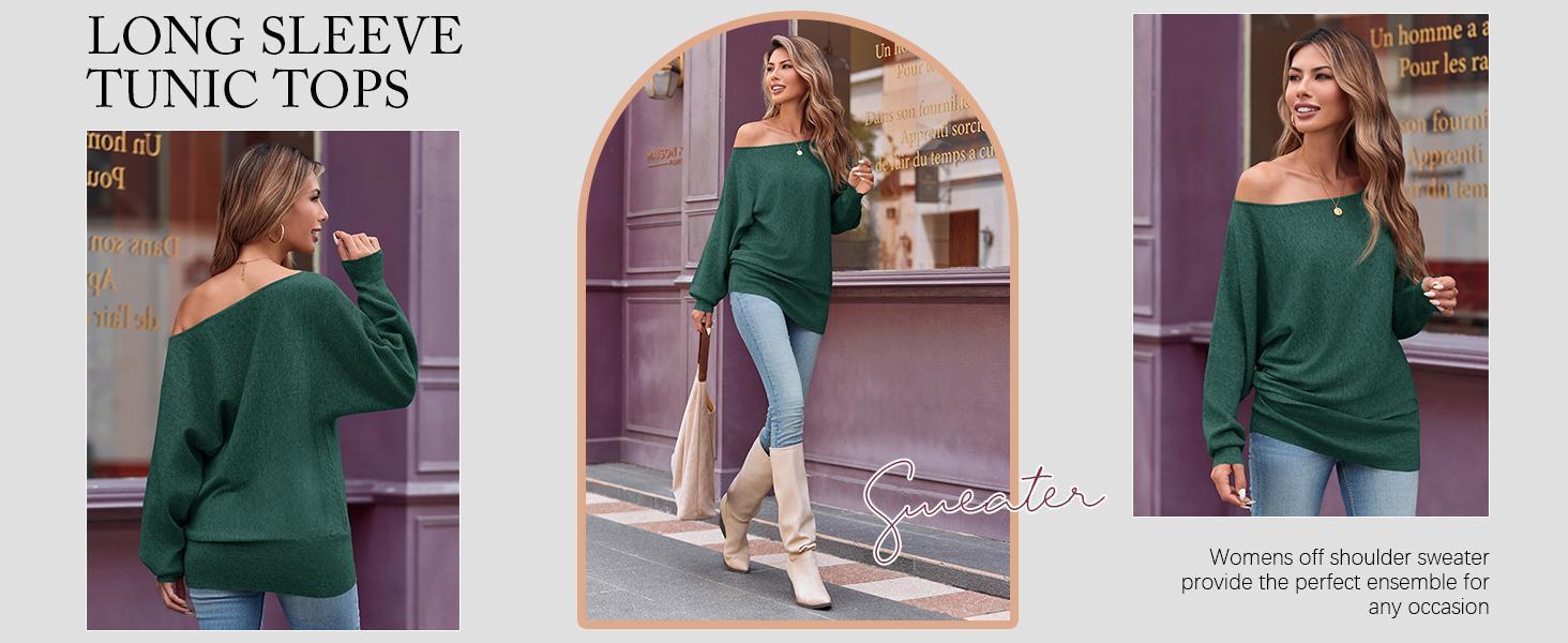 Imily Bela Womens Off The Shoulder Sweater Oversized Casual Knit Sweaters Pullover Jumper Imily Bela Womens Off The Shoulder Sweater Oversized Casual Knit Sweaters Pullover Jumper