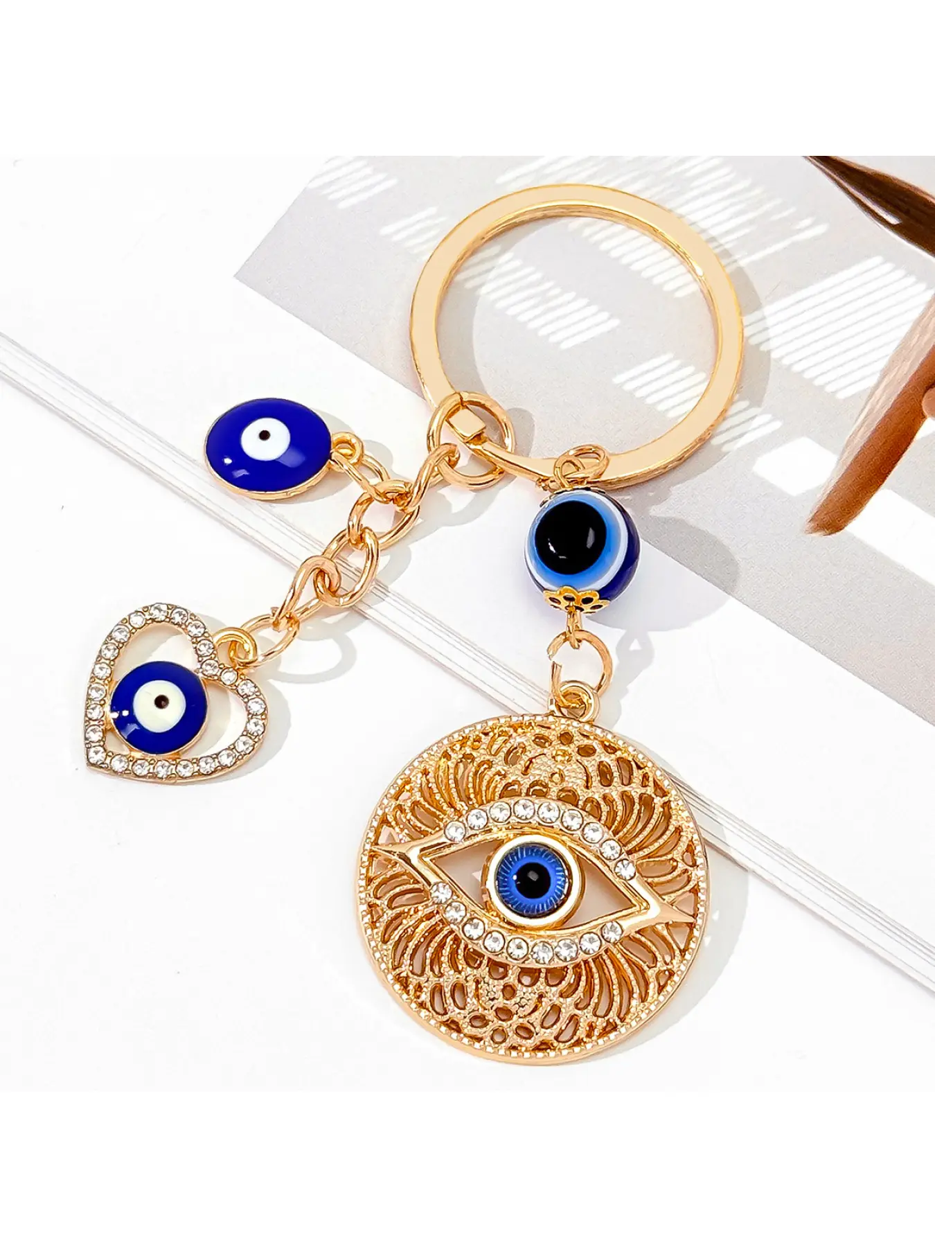 6pcs Ethnic Blessing Keychain, Multi Heart Designs for Holiday Souvenir Gift