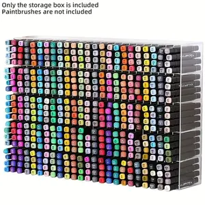 Stackable Acrylic Marker Storage Box, Transparent Desktop Organizer, Multi-Functional Pen Holder, Clear Organizer, Stationery Storage Organizer, Work Organizer, Desk Accessories, Ideal for Office & Home Use