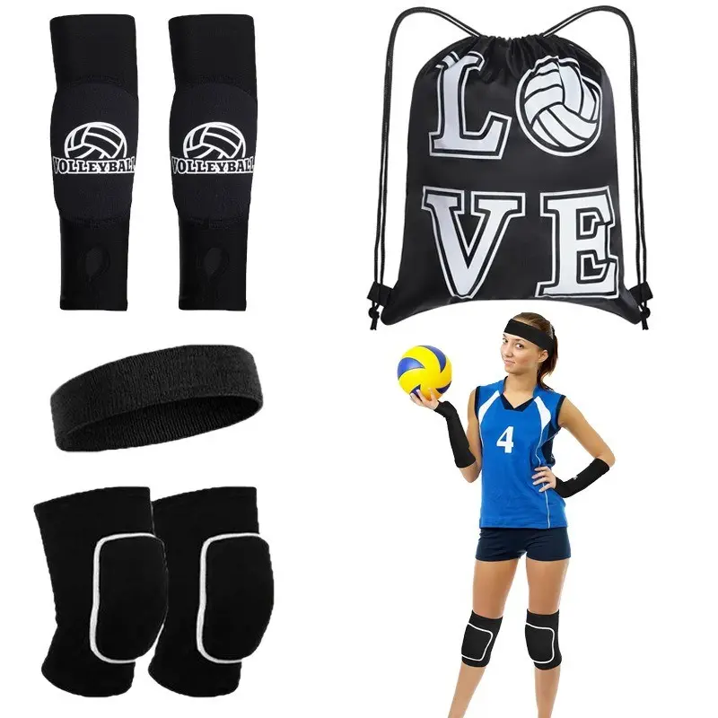 Volleyball Protective Gear Set, Padded Arm Sleeves, Elbow & Knee Pads, Breathable Stretch Compression, Non-Slip Design for All Ages