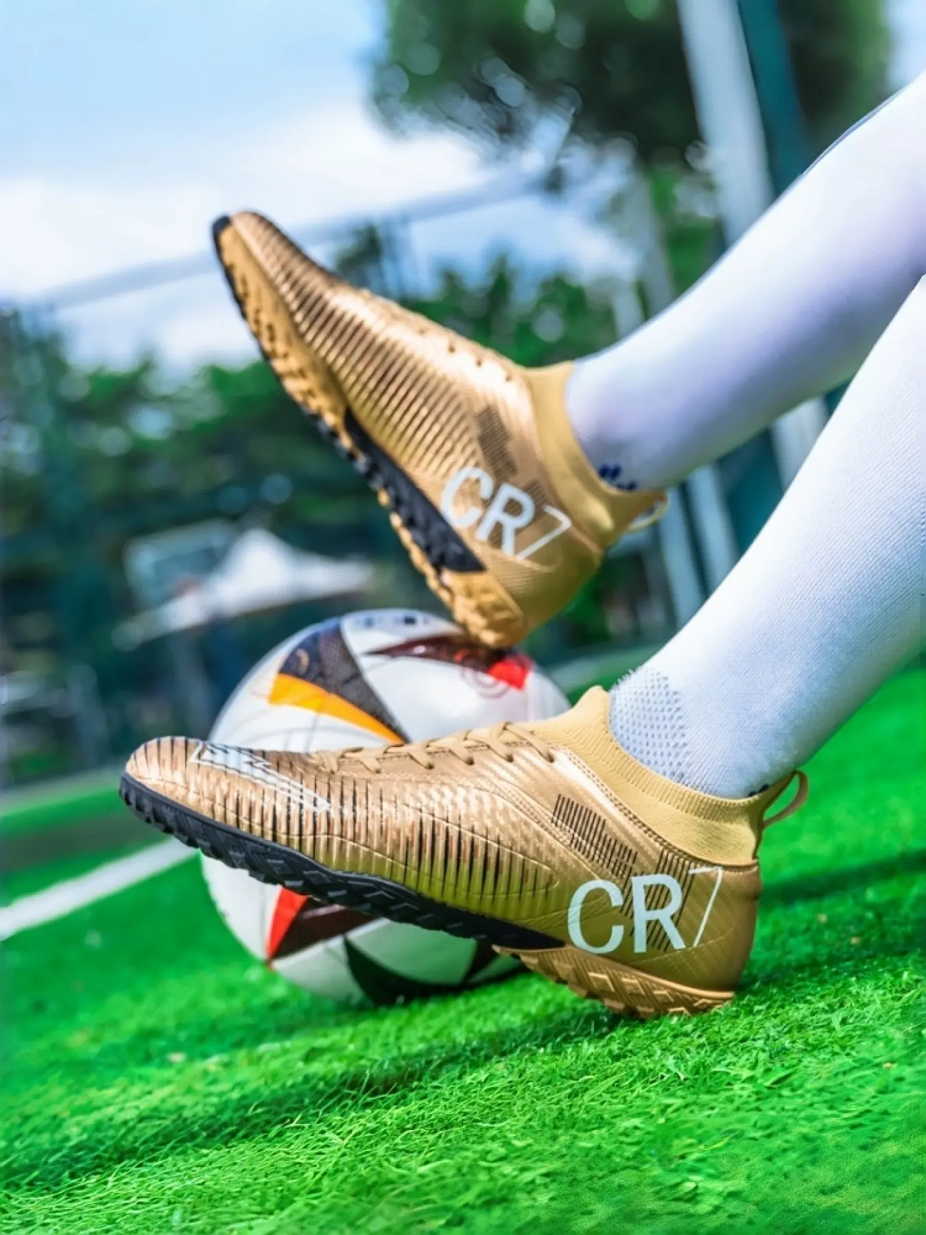 Unisex Professional Soccer Cleats, Mid-Top, Soft Sole, Anti-Collision Toe, Durable, Barefoot, Walking, Soccer Shoes
