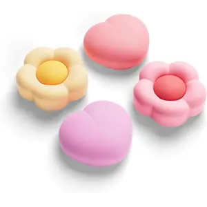h-67 Silicone Joycon Thumb Grip Caps Compatible with Nintendo Switch 2, Soft Joystick Cover Caps for Switch 2025, 4PCS - Heart & Flower