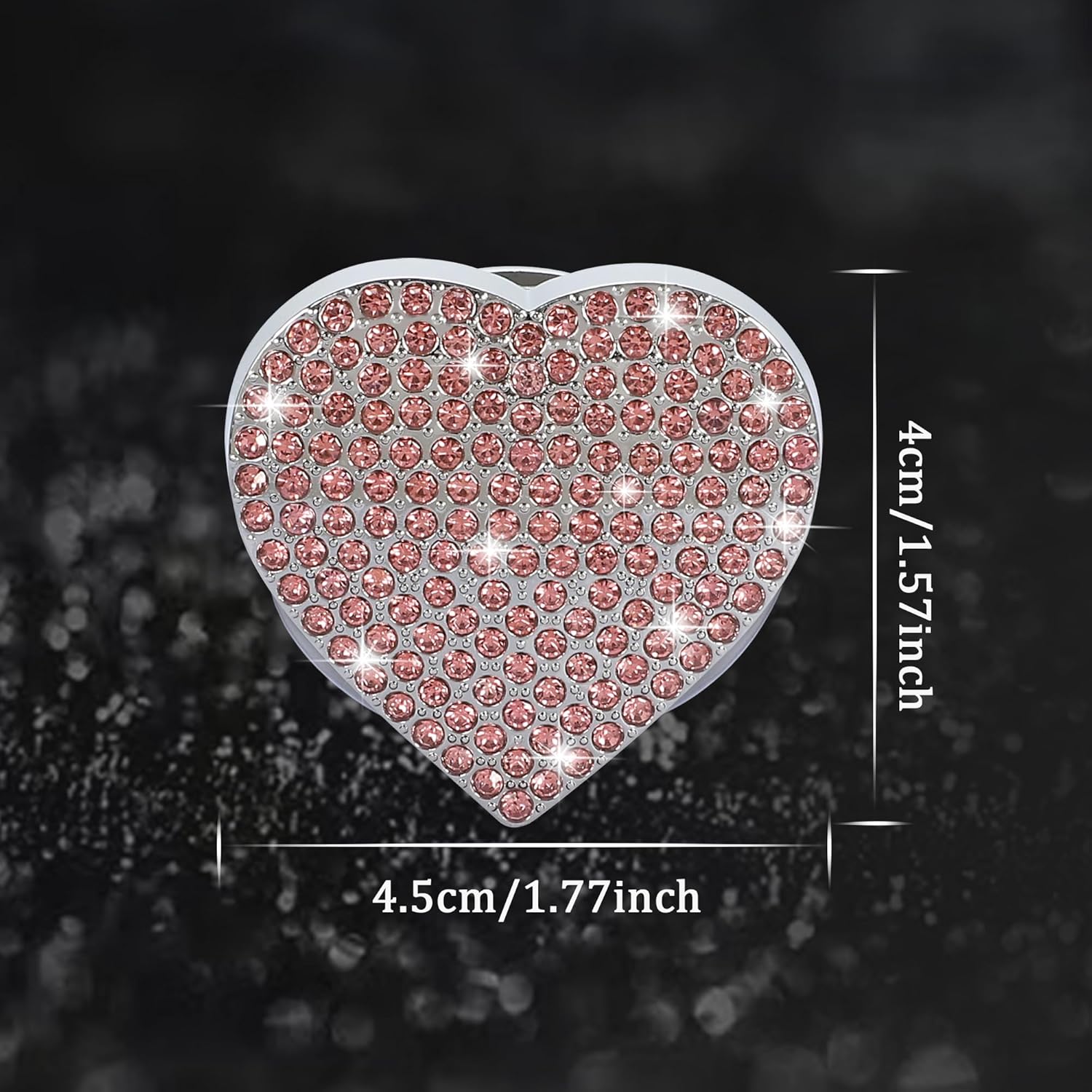 Bling Car Engine Start Button Cover Diamond Interior Crystal Push Start Button Ring Cap Sparkly Accessories Heart Bling Ignition Button Rhinestone Emblem Trim Universal for Car (Pink)