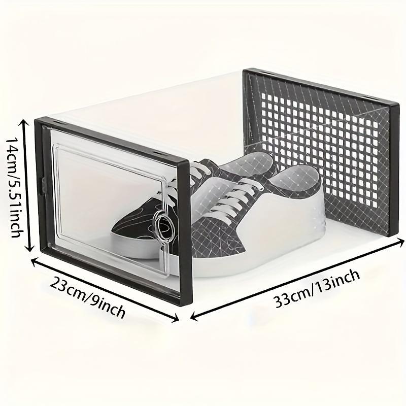 Transparent Plastic Shoe Box with Lid, Foldable Stackable, Space-Saving Storage for Sneakers, High Quality Multi-Functional Design, Clear Shoe Storage