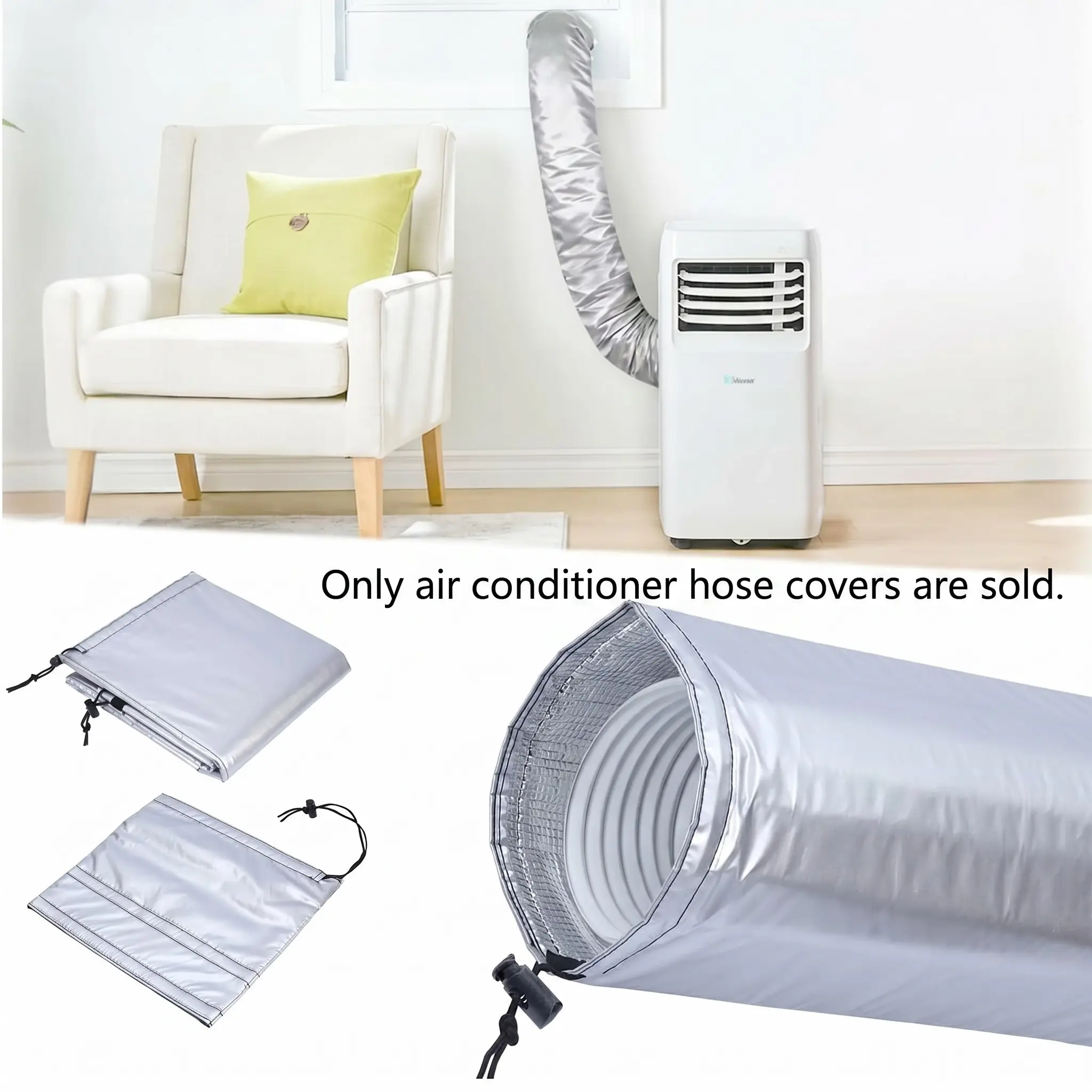 1 Piece Air Conditioner Hose Cover, Mobile AC Insulation Sleeve, Waterproof Flame Retardant Insulating Material, HVAC Accessories