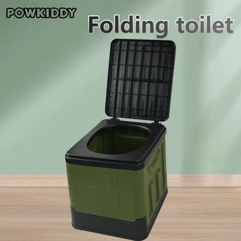 1pc Outdoor Portable Toilet Emergency Car Camping Travel Toilet Hygiene Products Foldable Medium Size Three Colors Optional