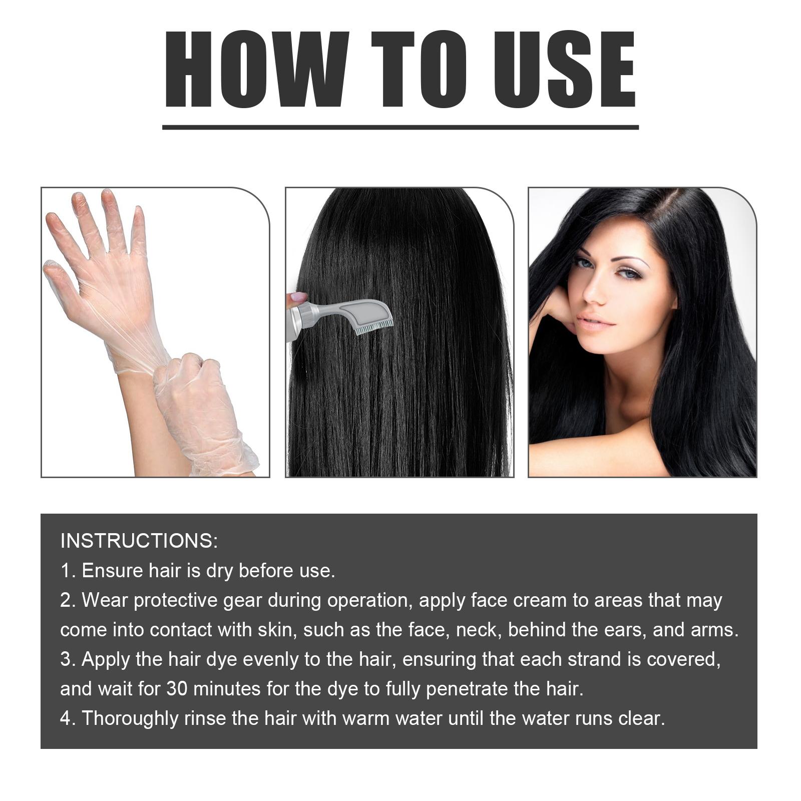 EELHOE Fruit And Vegetable Hair Cream, Natural, Mild And Long-Lasting, Does Not Hurt The Scalp. Easy To Apply Dark Hair Cream