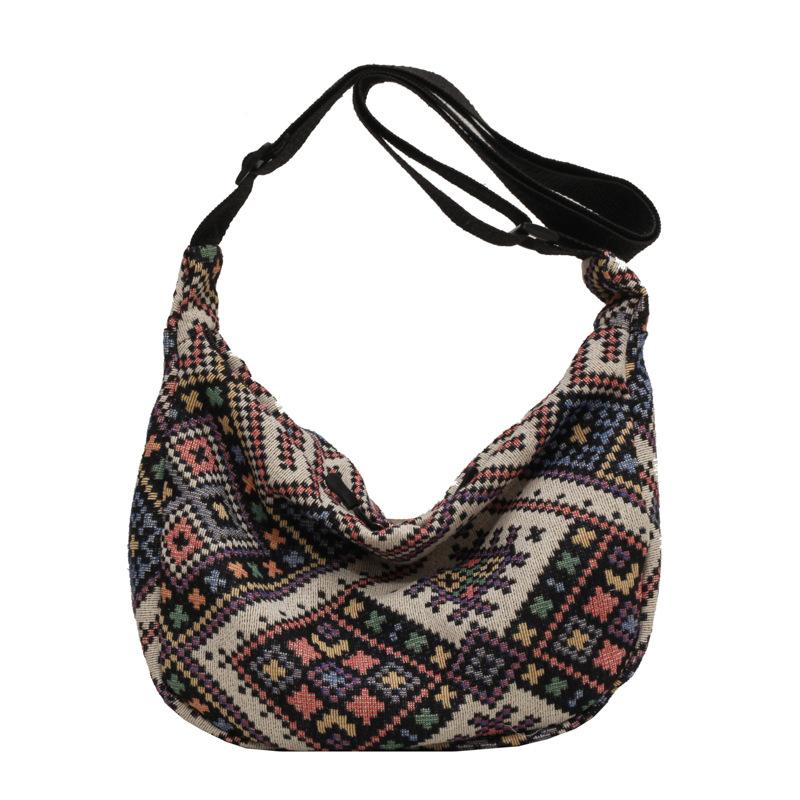 Large-capacity ethnic-style dumpling bag for women, 2026 new Korean version versatile crossbody bag, women's ins shoulder bag