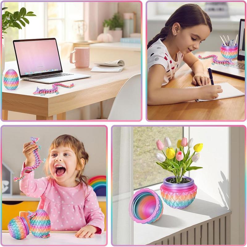 1pcs 3D Printed Dragon Egg with Dragon Inside, Mystery Crystal Dragon Egg for Easter Basket Stuffers, Easter Basket Essentials, Home Office Desktop Decor for Easter, Valentine's Day and New Year