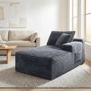 Chaise Lounge Chair Indoor Sleeper Bed Corduroy Modular Compression Sofa Couch, Legless Floor-Hugging Armless Accent Chair for Living Room Bedroom, No assembly required