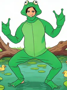 Unisex Funny Frog One Pieces Cosplay Costume Novelty Adult Animal Halloween Cosplay Party Jumpsuit Outfit Plus Size Oversize