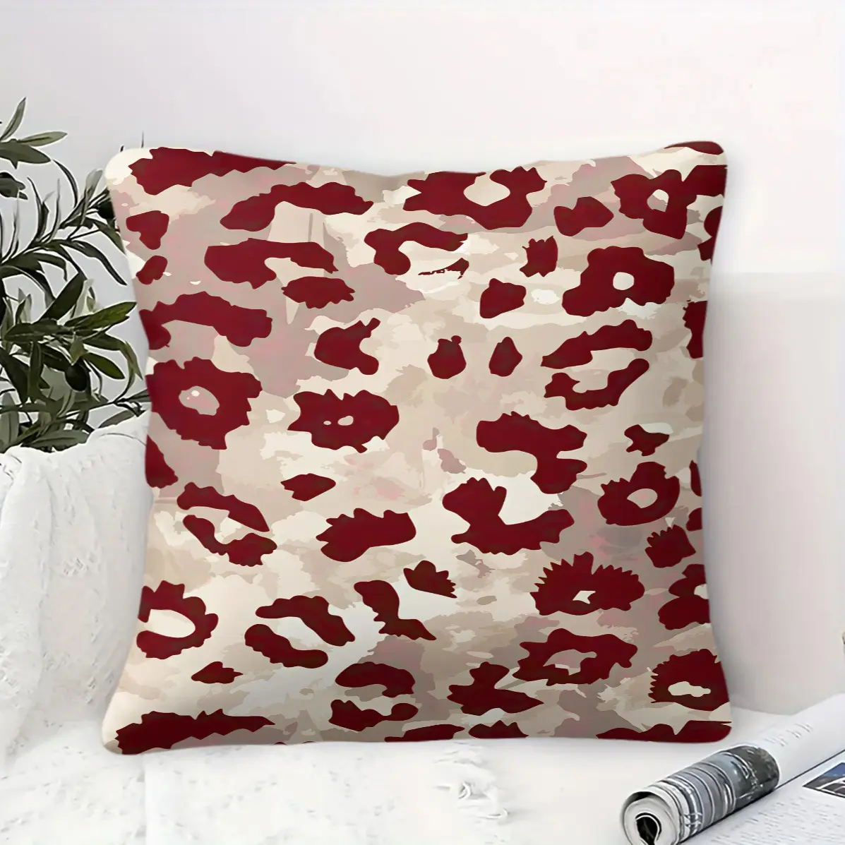 45x45cm Retro Leopard Zebra Pattern Pillow, Machine Washable, Trendy Print, Plump Soft Filling, Sofa Decor Cushion For Home Use(With Pillow Insert)