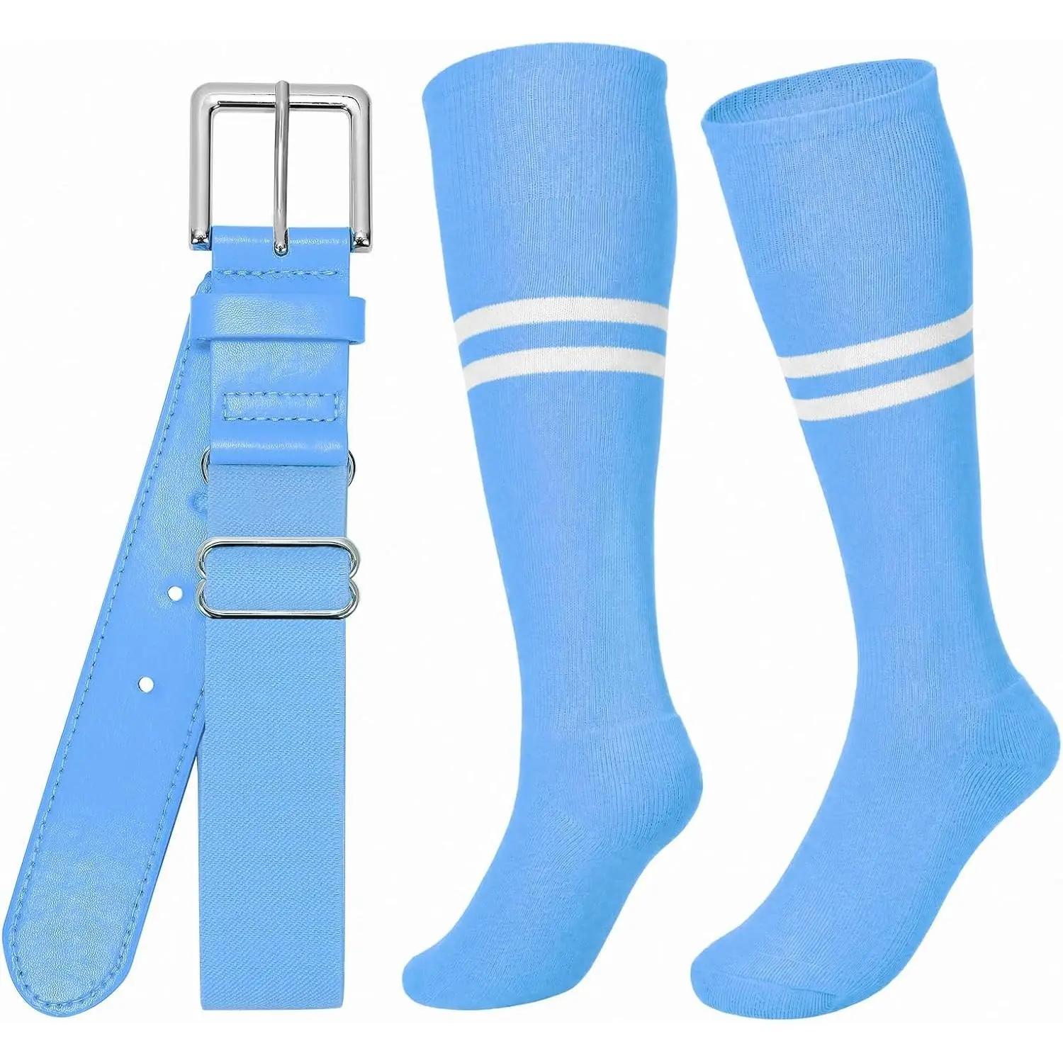 Baseball Softball Socks and Belt Combo Set Adjustable Softball Socks and Elastic Belt for Kids Youth Adult