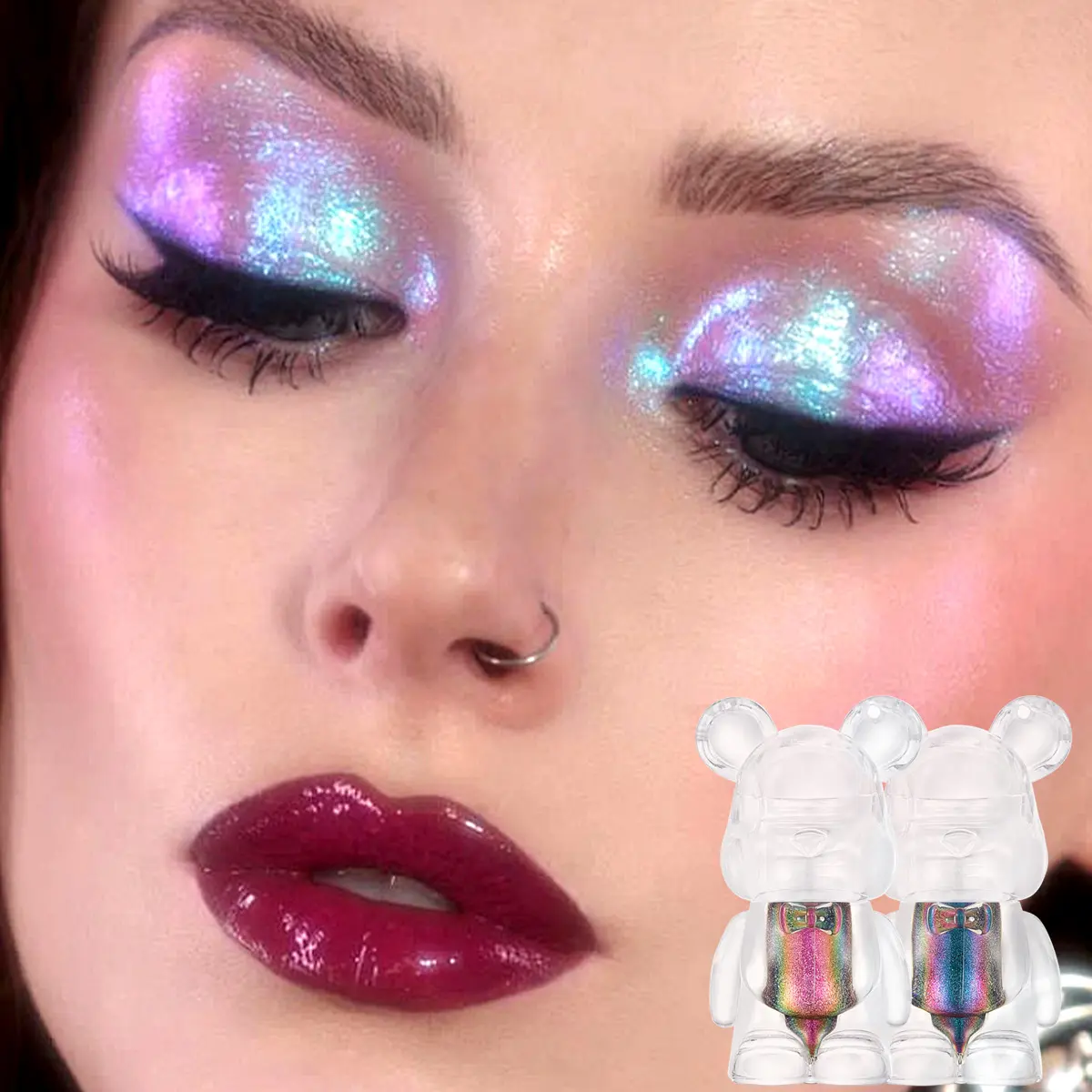 Chameleon 6-Color Eyeshadow Palette, Shimmer & Matte Finishes, Versatile Stage Makeup, Easy Multi-Look Creation, Qzy011208 Batch