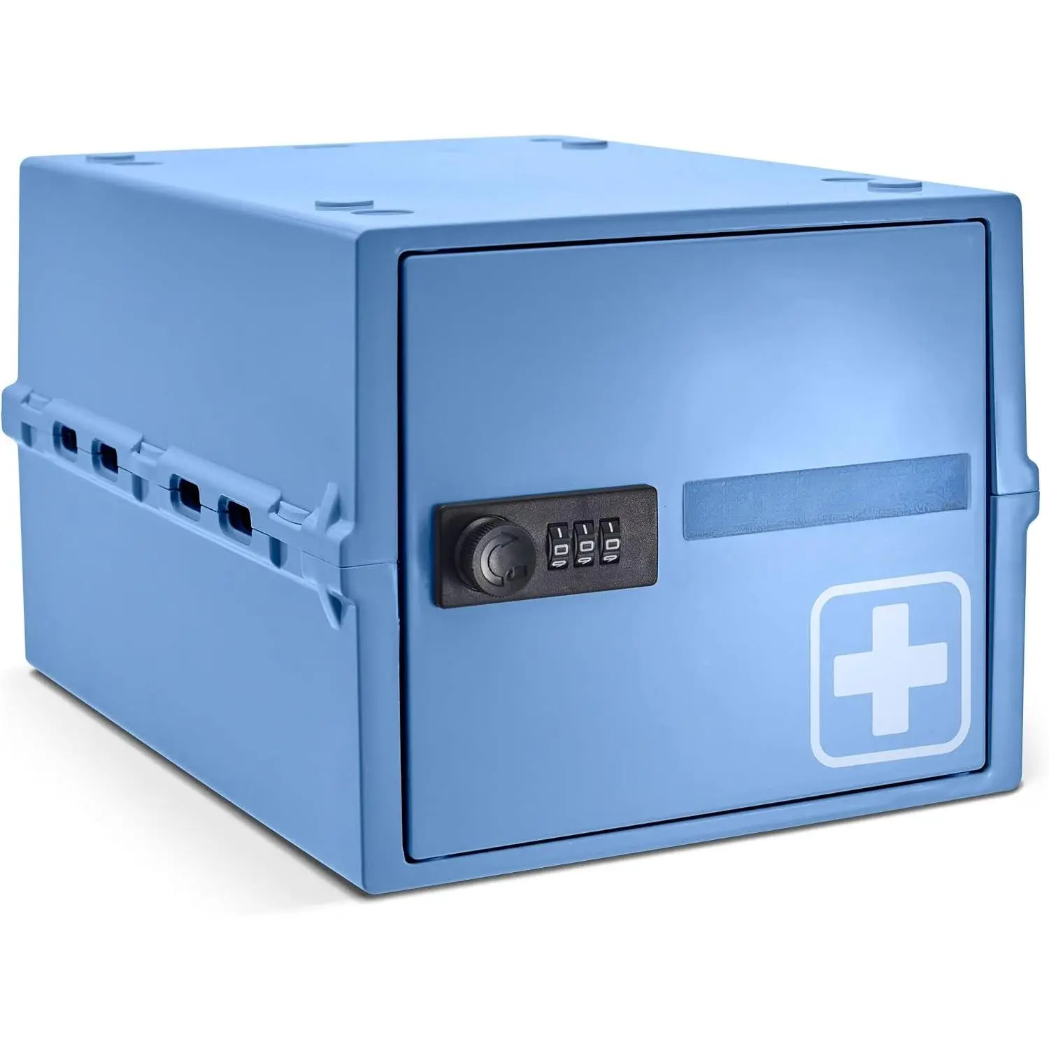™ |   Lock Box | Medium Medication Lock Box With Code For , Vitamins & Supplements | External Size 12 x 8 x 6.6 inches (Medi Blue)