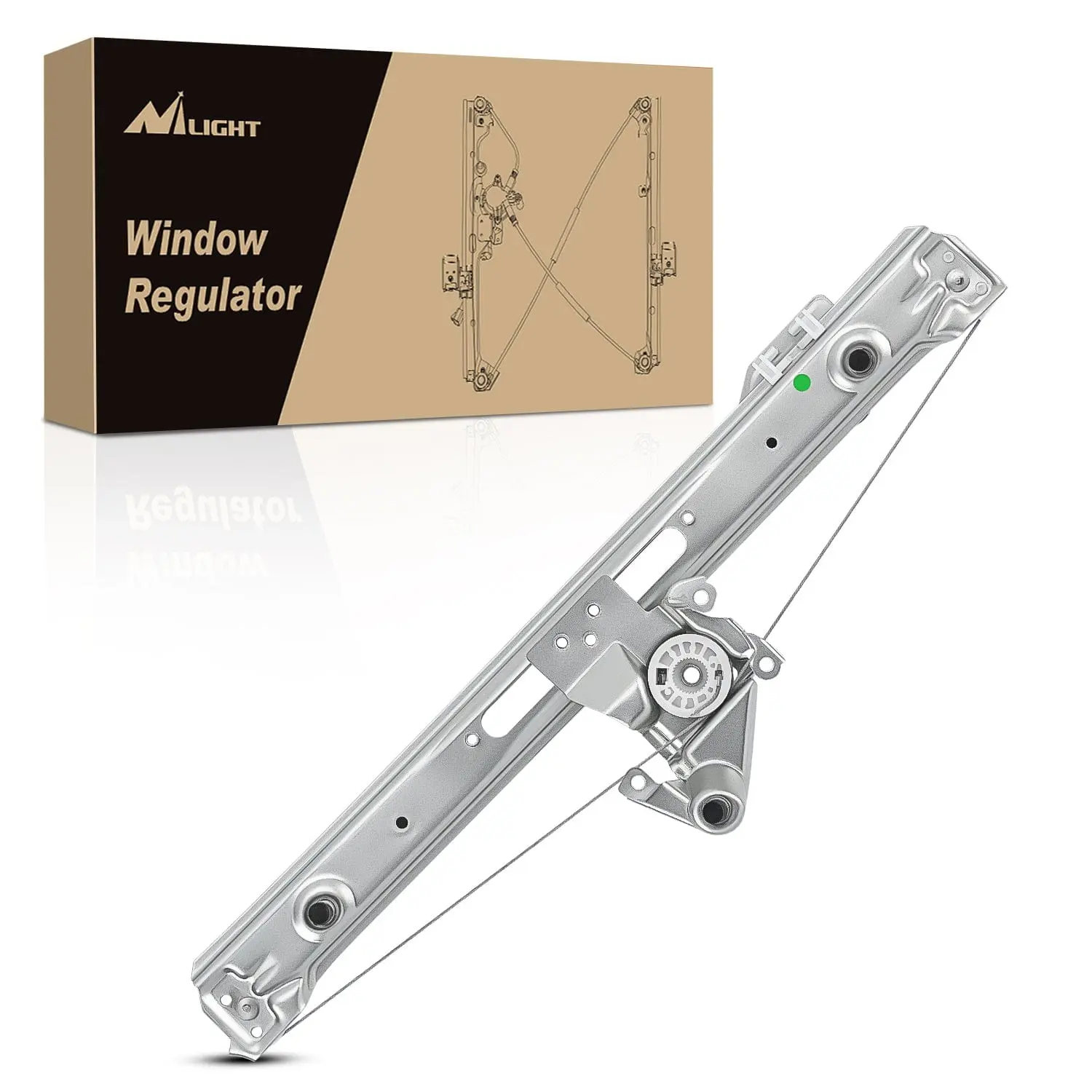 Nilight 740-481 Sturdy Stainless Steel Power Window Regulator with Motor & Plug-In Wiring, Corrosion-Resistant, Low-Noise OE Replacement Lift Assembly for 1999-2005 BMW E46 Sedan/Wagon (323i,325i,325xi,328i,330i,330xi) Rear Passenger Side, Copper/Iron