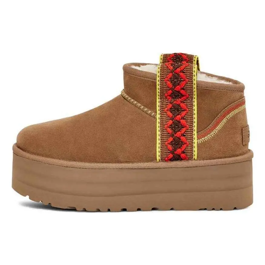 UGG Wmns Classic Ultra Mini Platform 'Braid - Chestnut' 1138491-CHE