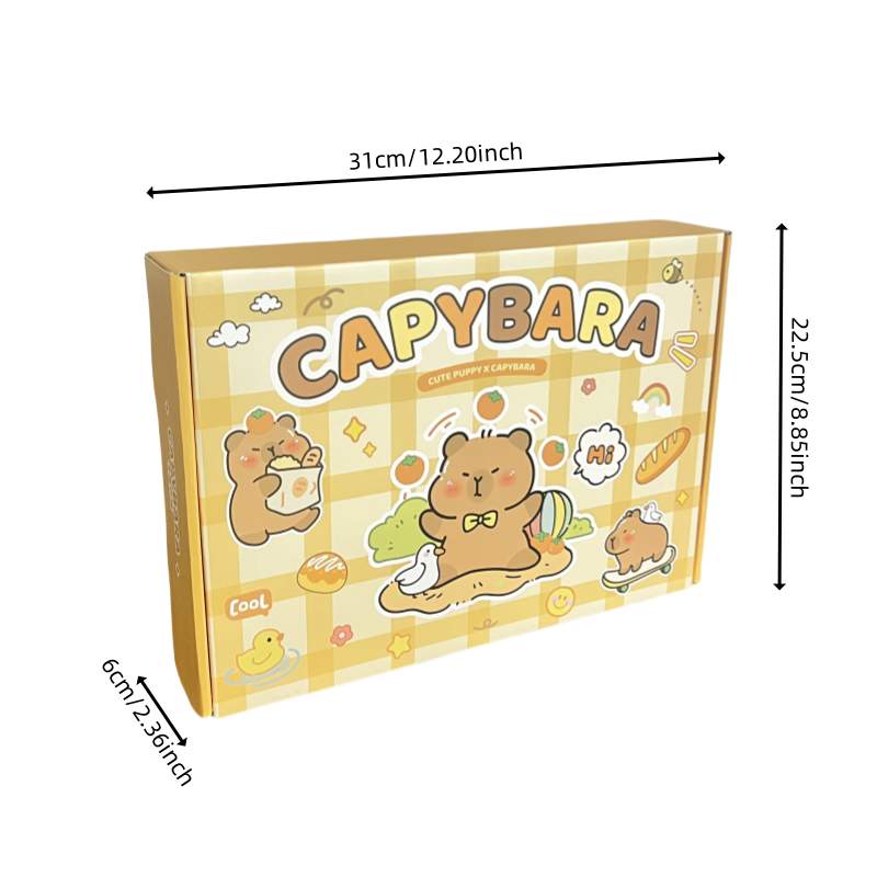 Cute Cartoon Capybara Design Stationery Set, Desk Supplies Set, 1 Set Including Pencil Case & Stationery, School Supplies for Students, Back To School Gifts