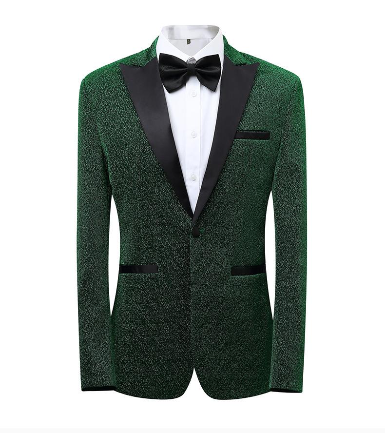 Men's Slim Fit 3-Piece Color Block Suit  Notch Lapel Light Business Groom Wedding Tuxedo, Center Vent