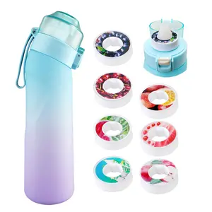 Gradient Sports Air Up Water Bottle 650ml Portable Large Capacity with Straw 7 Flavor Pods for Outdoor Sports Camping Travel
