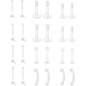 Clear Earrings Plastic Earrings for  16g Clear Cartilage Earrings Stud Plastic Helix Tragus Earring Medusa Monroe  Retainer Clear Lip Rings Labret Retainers for Work