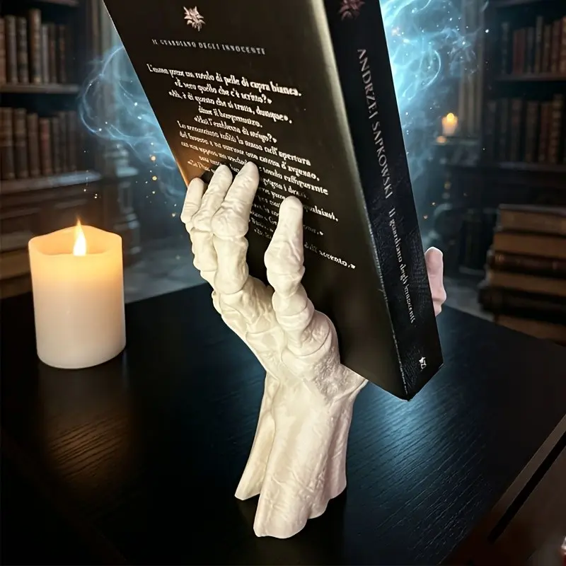 Gothic Ghost Hand Book Stand, Halloween Decor, Gothic Home Office Shelf Display, Horror Desk Decoration, Perfect Gift for Horror Lovers