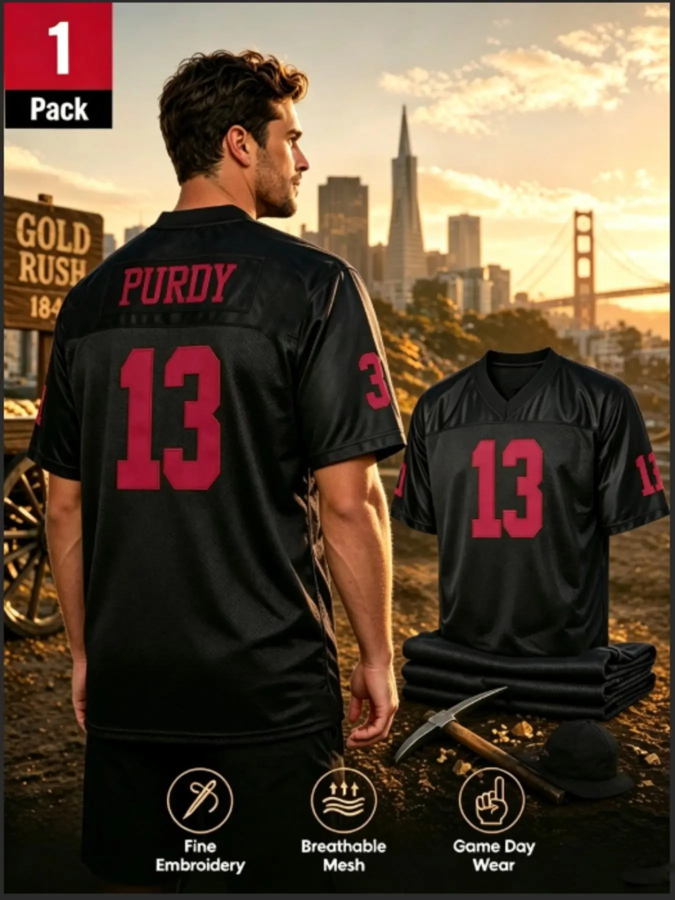 Men Women #13 Classic American Football Jersey | Mesh V-Neck Athletic Top