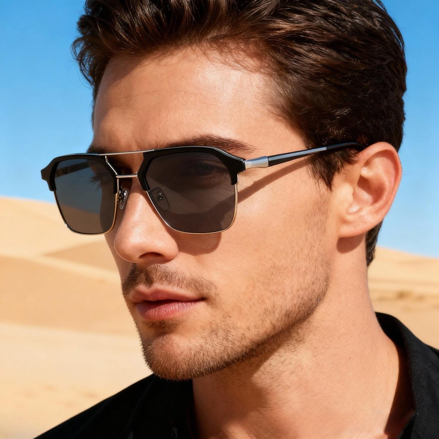 2026 New Polarized Sunglasses for Men, Premium High-End Fashion Stylish Shades, Anti-Glare UV Protection Eyewear for Driving Outdoor Daily Wear