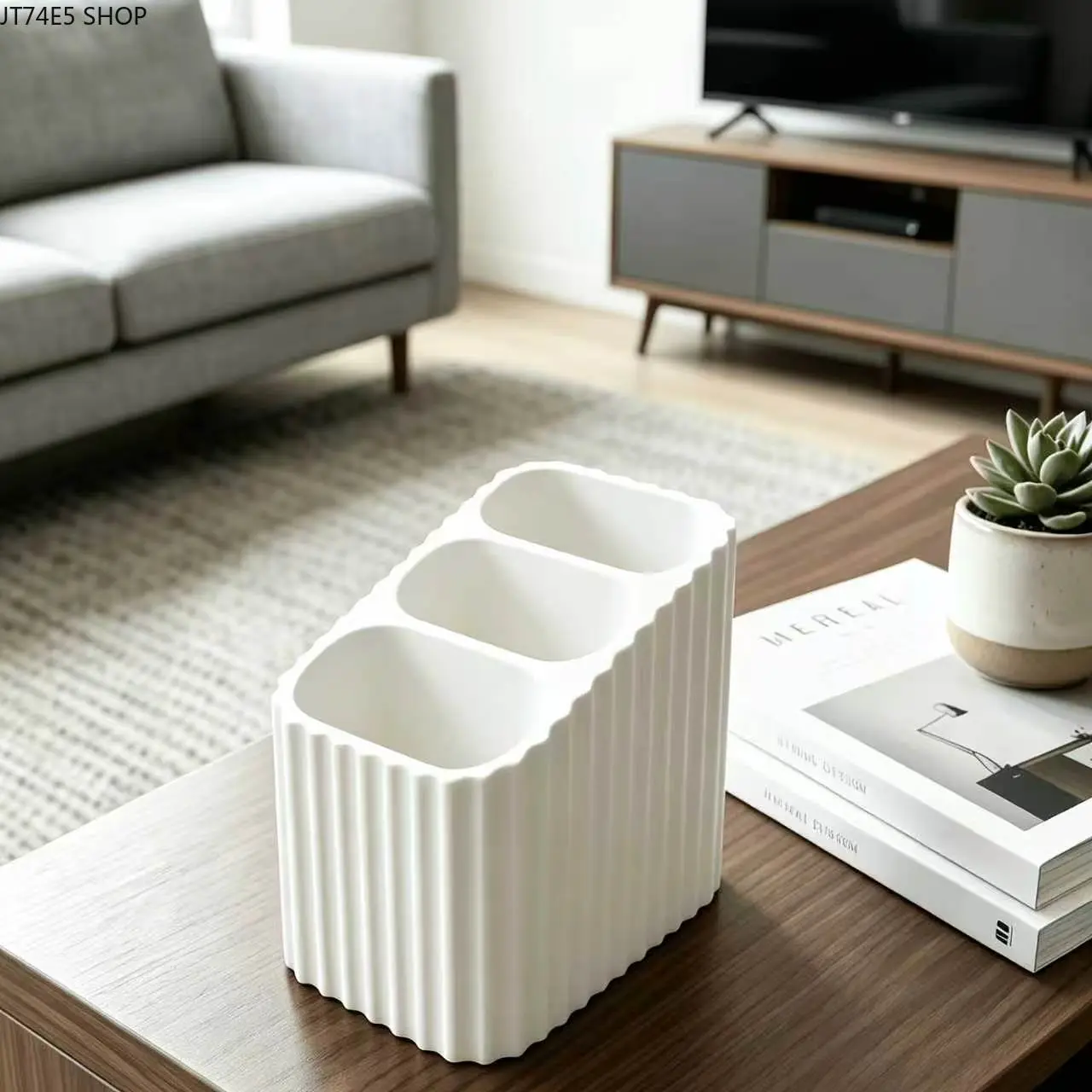 3-Slot Remote Control Storage Holder, Simple 3D Printed TV Remote Organizer, Desktop Storage Rack & Tabletop Ornament