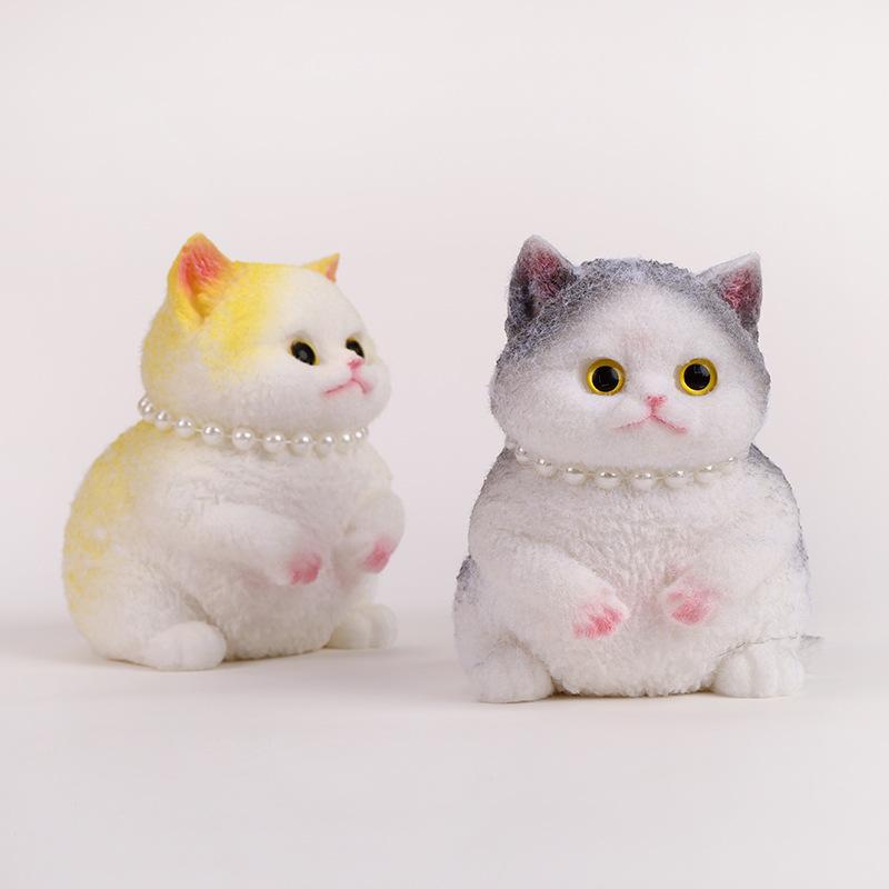 Super cute chubby cat figurine, high-quality handmade realistic figurine, stress-relieving toy. Relief Glutinous Rice Cake