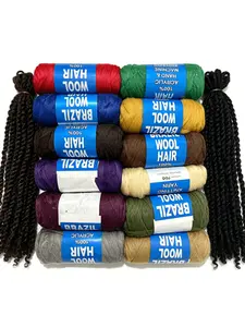 High-Quality Brazilian Acrylic Yarn, Synthetic Fiber Hair Extensions, Perfect for African Braids, Senegal Twists, Fake Cornrows, 12 Solid Colors