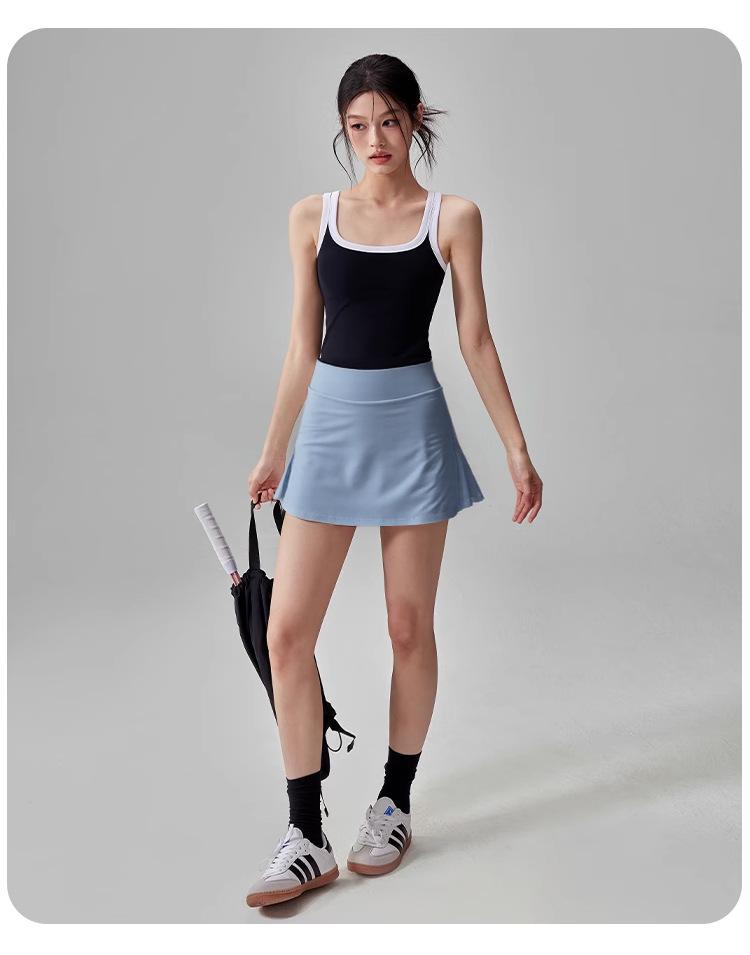 Plus Size Tennis Skort Sport Skirt With Built-in Shorts Anti-exposure 2-in-1 Athletic Dress for Running Workout Golf