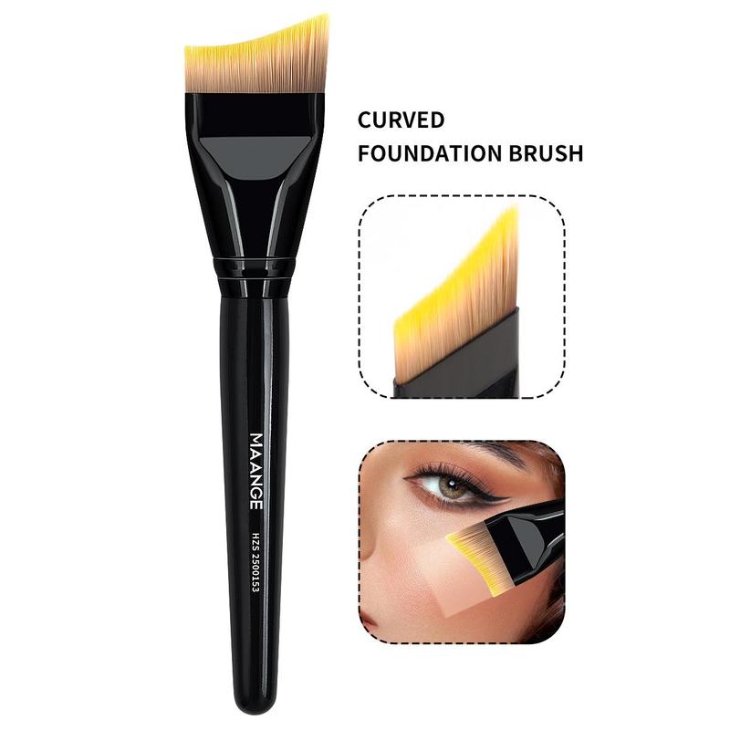 MAANGE 1pc Professional Crescent Shape Foundation Brush/Face Mask Brush, Versatile Makeup Tool for Flawless Application, Ideal for Creams and Liquids, Makeup Accessories Gifts for Friends