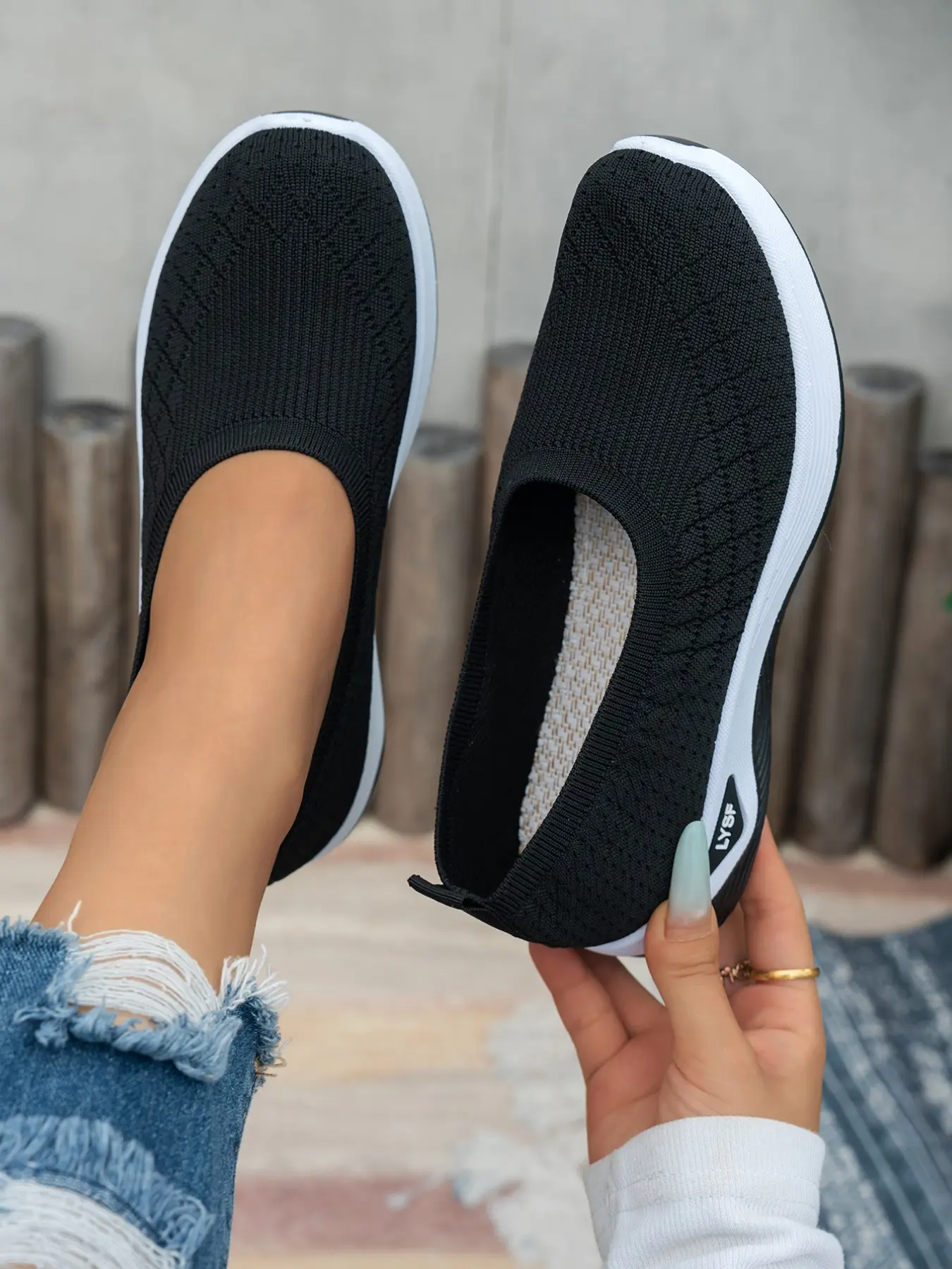 Women's New Versatile Multi-Color Mesh Mom Walking Shoes, Soft Elastic Heel, Anti-Slip, Slip-On, Breathable, Lightweight, Comfortable